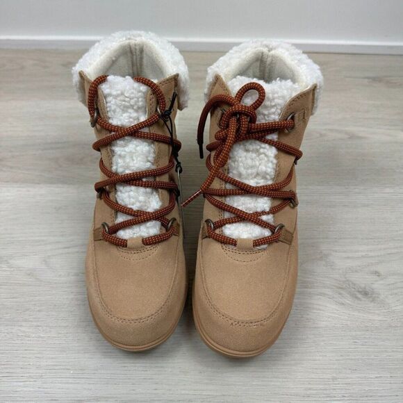 Sorel Evie Cozy Lace Bootie Womens 9.5 Tan Tawny Buff/Wood - Picture 4 of 9